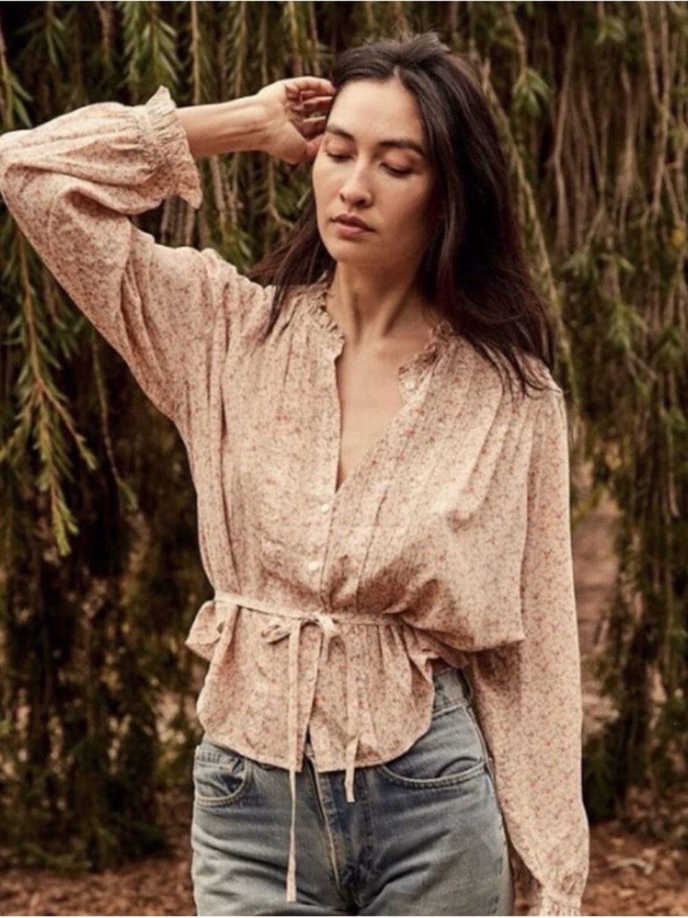 DOEN Cezzane Blouse with front tie - NWT - Martha’s Garden - SMALL